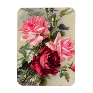 Magnet Flexible Aimant vintage de roses roses et rouges