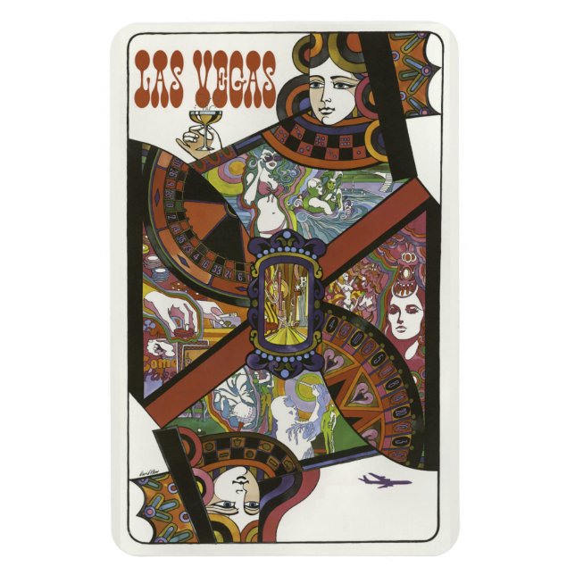 Magnet Flexible Aimant Vintage voyage Las Vegas USA (Vertical)