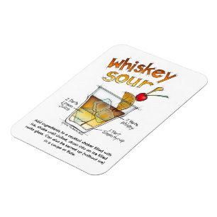 MAGNET FLEXIBLE AIMANTS - RECETTE DE COCKTAIL WHISKEY SOUR & ART