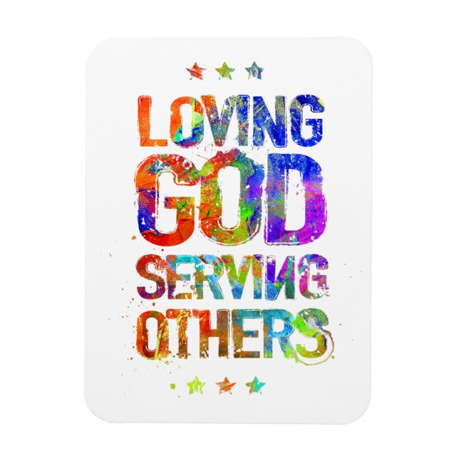 Magnet Flexible Aimer Dieu servir les autres (Photo Magnet) (Vertical)