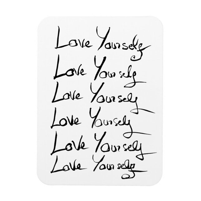 Magnet Flexible Aimez-vous ! Citation calligraphie motivationnelle (Vertical)