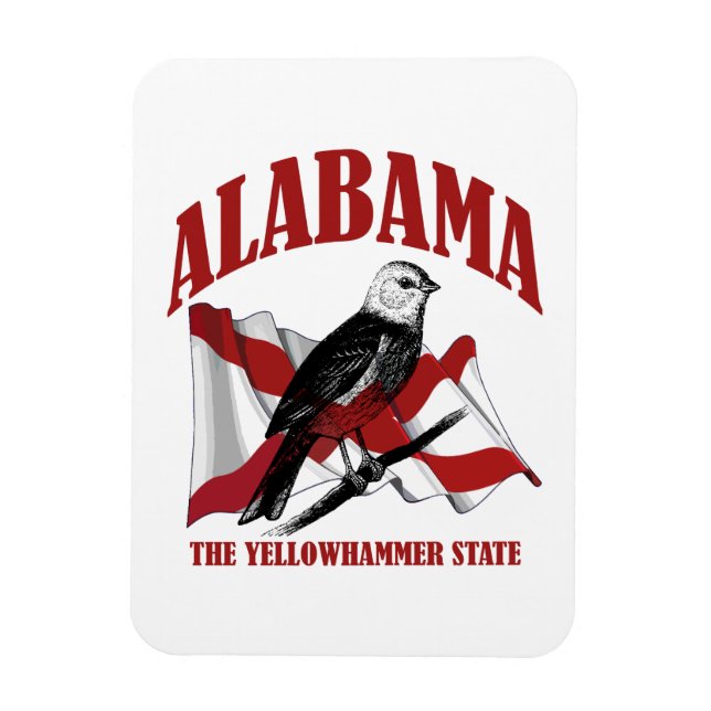 Magnet Flexible Alabama, L'État de Yellowhammer (Vertical)