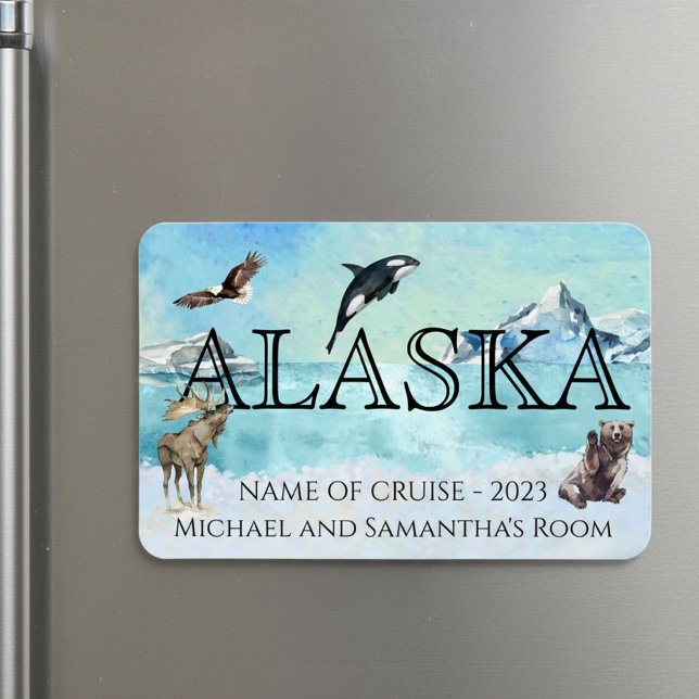 Magnet Flexible Alaska Cruise Cruising Custom Bear Moose Large (Créateur téléchargé)