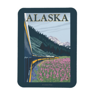 Magnet Flexible AlaskaChemin de fer et Vintage voyage d'algues