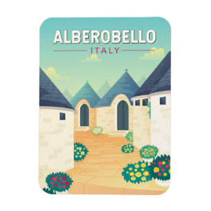 Magnet Flexible Alberobello Italie Travel Art Vintage