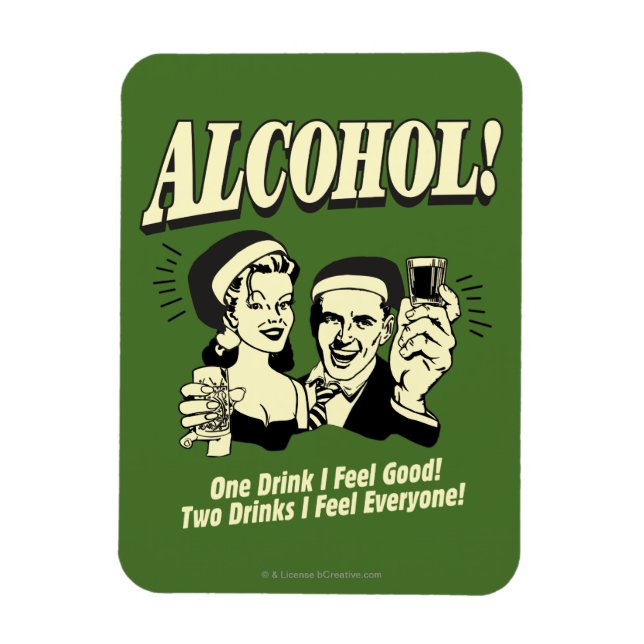 Magnet Flexible Alchohol : One Drink Je me sens bien (Vertical)