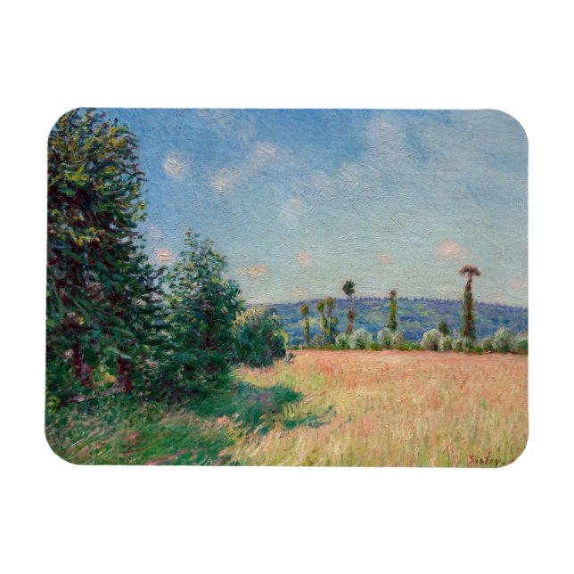 Magnet Flexible Alfred Sisley - Les prés du Sahur au soleil du mat (Horizontal)