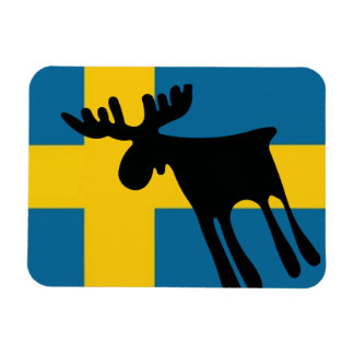 Magnet Flexible Älg / Moose med Svenska flaggan