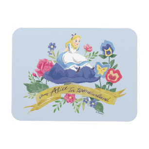 Magnet Flexible Alice au pays des merveilles  Alice dans l'aquarel