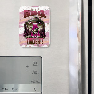 Magnet Flexible Alien BBQ Enlèvement de vache Plaisanterie