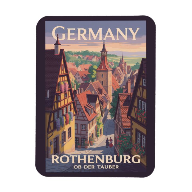 Magnet Flexible Allemagne Rothenburg ob der Tauber Illustration Ar (Vertical)