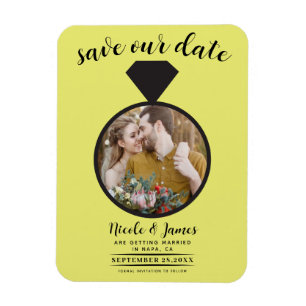 Magnet Flexible Alliance de mariage Chartreuse Photo Save the Date