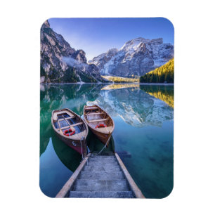 Magnet Flexible Alpes de dolomite du lac   Braies, Italie