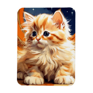 Magnet Flexible Alphonse Mucha Art Nouveau Chat orange