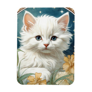 Magnet Flexible Alphonse Mucha Art Nouveau Kitten