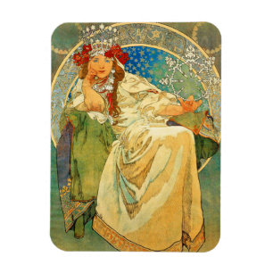 Magnet Flexible Alphonse Mucha Art Nouveau Princesse Hyacinth