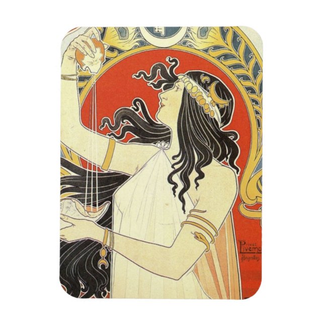 Magnet Flexible Alphonse Mucha Goddess Art (Vertical)