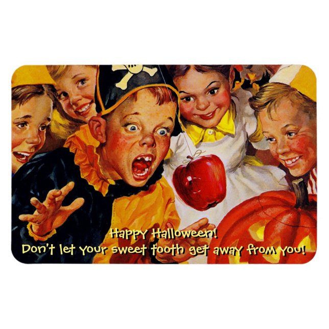 Magnet Flexible Amant Drôle Mi-Siècle Halloween doux dentition (Horizontal)