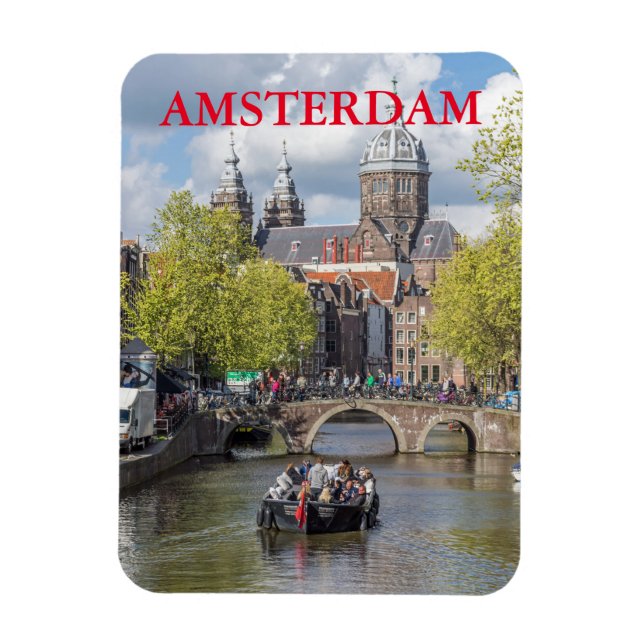 Magnet Flexible Amant frigo canal et pont Amsterdam (Vertical)