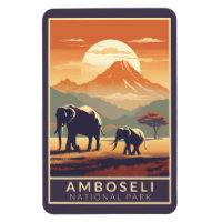 Amboseli National Park Kenya Travel Art Vintage