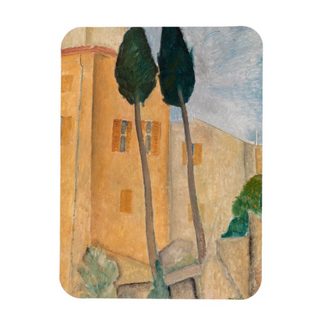 Magnet Flexible Amedeo Modigliani - Cyprès et maisons à Cagnes (Vertical)
