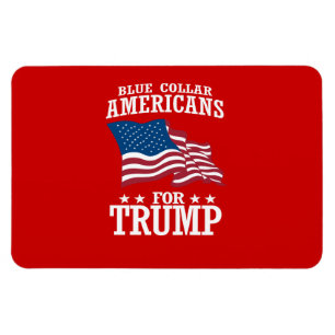 MAGNET FLEXIBLE AMÉRICAINS EN COLLAR BLEU POUR TRUMP