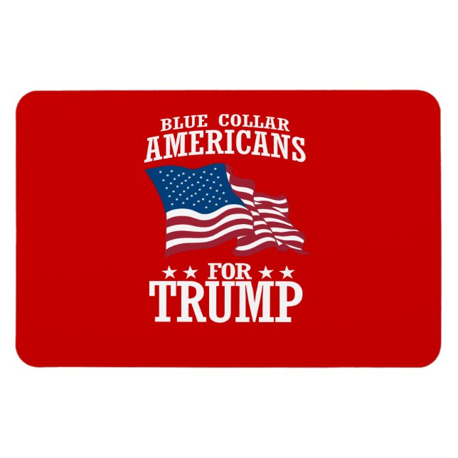 MAGNET FLEXIBLE AMÉRICAINS EN COLLAR BLEU POUR TRUMP (Horizontal)