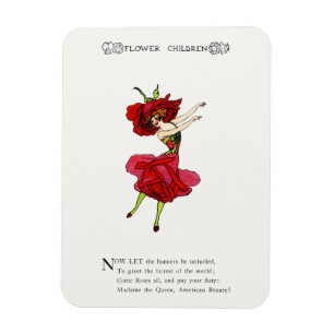 Magnet Flexible American Beauty Rose, Whimsical Flowers Livre Art