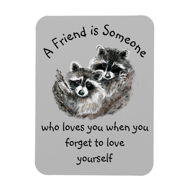 Magnet Flexible Ami Vous Aime Les Mignons Raccoons  (Vertical)