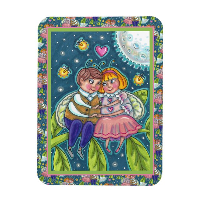 MAGNET FLEXIBLE AMOUR BUGS, FLIX & PLEINE LUNE, CUTE VALENTINE (Vertical)
