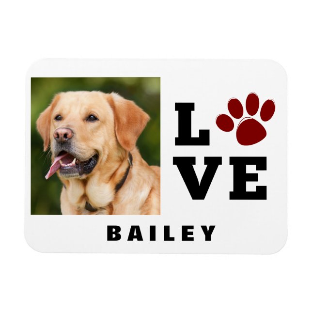 Magnet Flexible Amour Empreinte de patte Amoureux des animaux Amou (Horizontal)