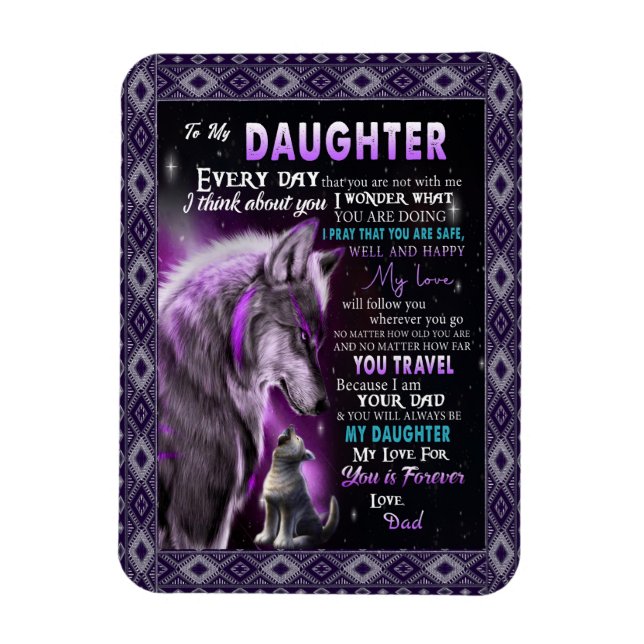 Magnet Flexible Amour| Lettre À Ma Fille Amour Pour Vous (Vertical)