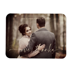 Magnet Flexible Amour minimaliste et merci Mariage de script Whims