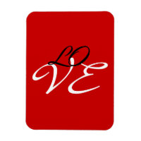 Amour Rouge Blanc Noir Couleur Écriture Calligraph