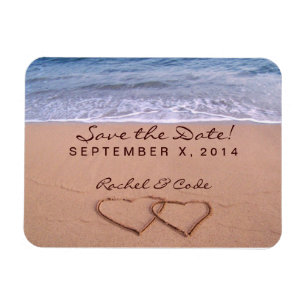 Magnet Flexible Amour sur la plage enregistrer la date aimant