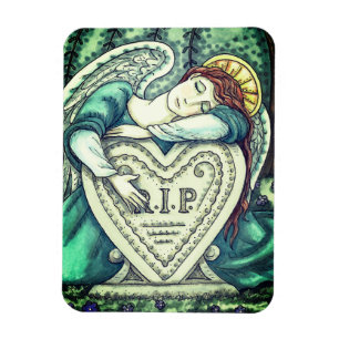 MAGNET FLEXIBLE AMOUREUX ANGE GUARDIEN, CÉMETTRE MOURNING ART RIP
