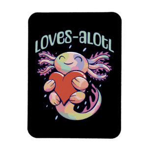 Magnet Flexible Amours romantiques - axolotl heureux