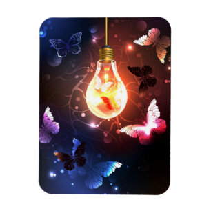 Magnet Flexible Ampoule lumineuse avec papillons nocturnes