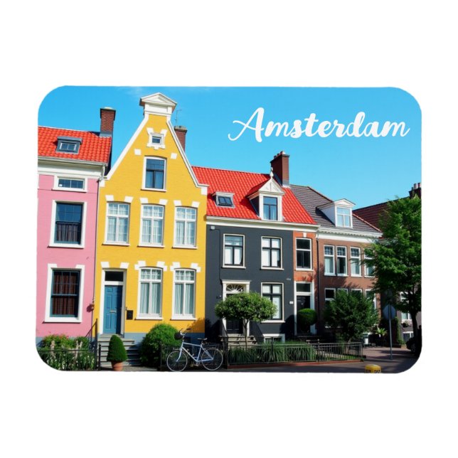 Magnet Flexible Amsterdam Holland Houses Travel souvenir (Horizontal)
