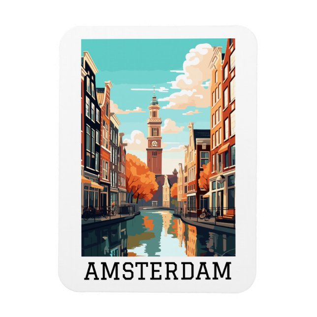 Magnet Flexible Amsterdam Pays-Bas Canal Travel (Vertical)
