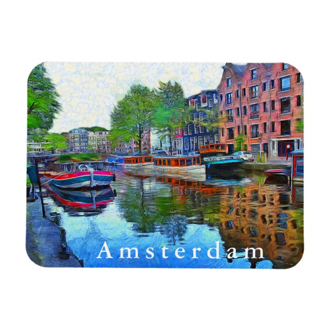 Magnet Flexible Amsterdam. Un port tranquille. (Horizontal)