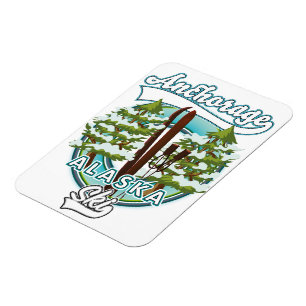 Magnet Flexible Anchorage Alaska Ski logo