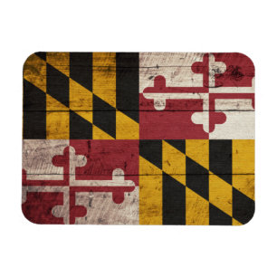 Magnet Flexible Ancien drapeau du Maryland en bois
