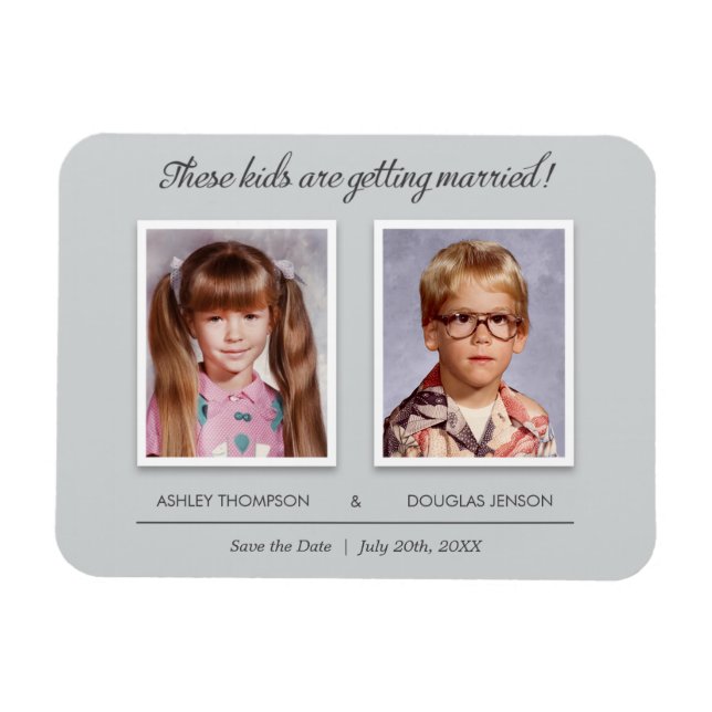 Magnet Flexible Ancien mariage photo Enregistrer l'aimant de la da (Horizontal)