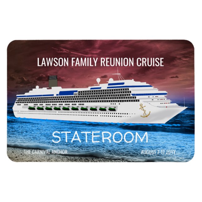 Magnet Flexible Ancre Croisière Bateau Stateroom Porte Marker Réun (Horizontal)