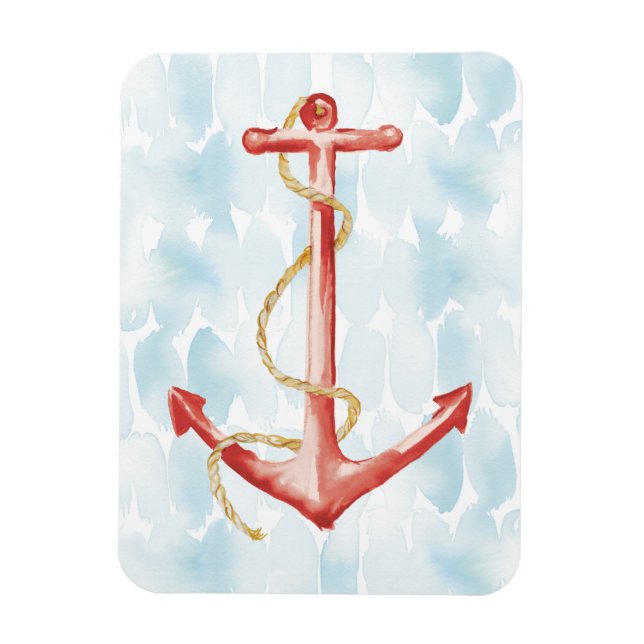 Magnet Flexible Ancre d'aquarelle orange (Vertical)