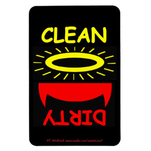 Magnet Flexible Ange drôle de diable d'aimant de lave-vaisselle