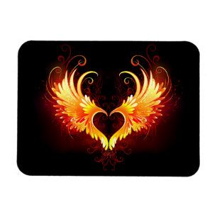 Magnet Flexible Angel Fire Heart with Wings