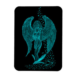 Magnet Flexible Angel perdu en amour, noir et vert Design
