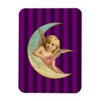 Angel sur une image vintage lune croissant